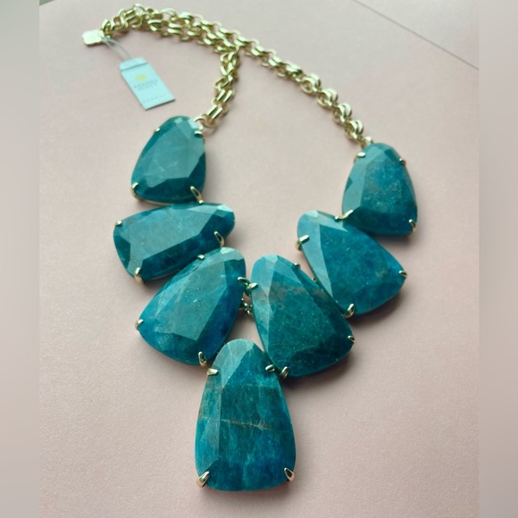 Kendra Scott Harlow Necklace Aqua Apatite NWT - Picture 4 of 12